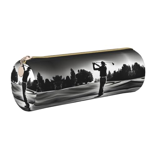 FLGHJNBJN Schwarzes und weißes Golf-Federmäppchen, niedliches Leder-Federmäppchen, umweltfreundlich, Kreuznarbenleder, glatter Reißverschluss, große Kapazität, Zylindertasche, gold, Einheitsgröße FLGHJNBJN Schwarzes und weißes Golf-Federmäppchen, niedliches Leder-Federmäppchen, umweltfreundlich, Kreuznarbenleder, glatter Reißverschluss, große Kapazität, Zylindertasche, gold, Einheitsgröße von FLGHJNBJN