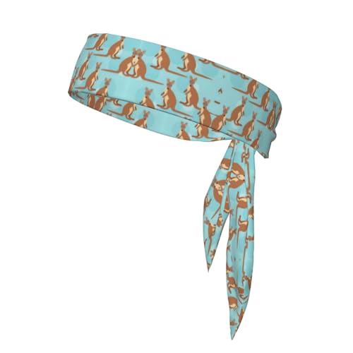 Funny for Kangaroo Zoo Sports Head Tie Beach Summer Tropical Adjustable Non-Slip Moisture Wicking for Running Ninja Head Band von FLGHJNBJN