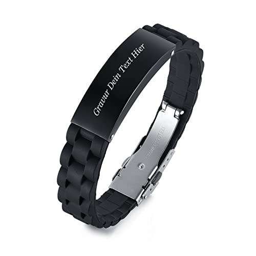 Armband Herren Inspirierende Geschenke - Personalisierte Silikon Armbänder Gravur Inspirierende Botschaft Für Meinen Sohn/Bruder/Vater/Ehemann, Geburtstag Weihnachten Freundschaft Geschenke für Männer von FLHEART