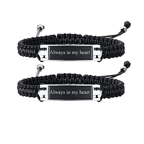 Urnen Armband für Asche | 2 Stück personalisierte Edelstahl ID Bar geflochtene Armband für Asche Halter Keepsake Medaillon für Damen Herren, Einäscherung Sschmuck von FLHEART
