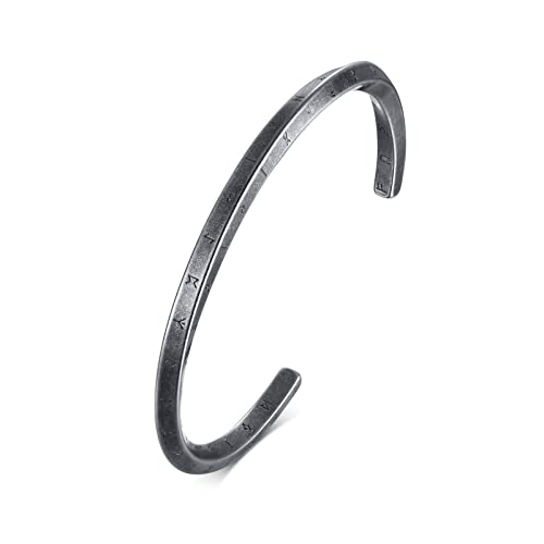 FLHEART Wikinger Armreif Armband Herren - Vintage Grau Nordisches Wikinger Geschenke 24 Runen Alphabet Verdreht Mobius Armreifen Armbänder Amulett Talisman Schmuck Geschenke für Männer Freund Familie FLHEART Wikinger Armreif Armband Herren - Vintage Grau Nordisches Wikinger Geschenke 24 Runen Alphabet Verdreht Mobius Armreifen Armbänder Amulett Talisman Schmuck Geschenke für Männer Freund Familie von FLHEART