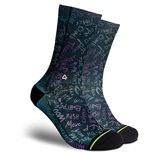 FLINCK Socken AMRAP Dark - Crossfit-Socken, Laufsocken, Fitness-Socken, Fahrradsocken mit nahtlosem Zehenverschluss 45-48 von FLINCK