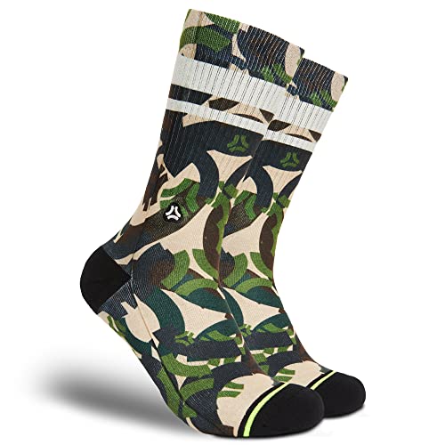 FLINCK Socken Army Camo - Crossfit-Socken, Laufsocken, Fitness-Socken, Fahrradsocken mit nahtlosem Zehenverschluss 42-44 von FLINCK