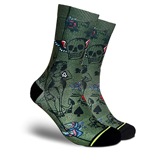 FLINCK Socken Dark Jokers Ink 1 Paar - Crossfit-Socken, Laufsocken, Fitness-Socken, Fahrradsocken mit nahtlosem Zehenverschluss 36-38 von FLINCK