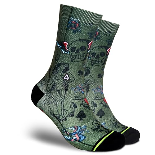 FLINCK Socken Dark Jokers Ink - Crossfit-Socken, Laufsocken, Fitness-Socken, Fahrradsocken mit nahtlosem Zehenverschluss 42-44 von FLINCK