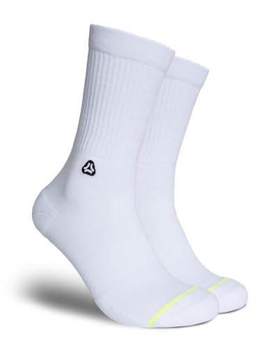 FLINCK Essentials Weiß Sportsocken – Nahtlos & Atmungsaktiv | Für intensive Workouts | Unisex | Größe 42-44 (L) | 1 Paar von FLINCK