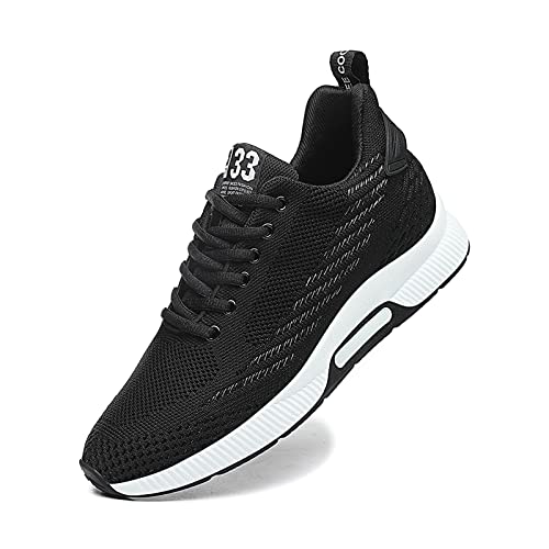 Aufzug Schuhe Herren 2.36 Zoll Wanderschuhe Atmungsaktiv Schnürhalbschuhe Bequeme Mode Freizeitschuhe Schwarz 46 von FLIOZY