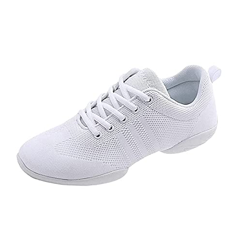 Damen Cheerleading Schuhe Mädchen Cheer Schuhe Yoga Tanzschuhe Fitness Gymnastik Training Schuhe Weiß 35 von FLIOZY