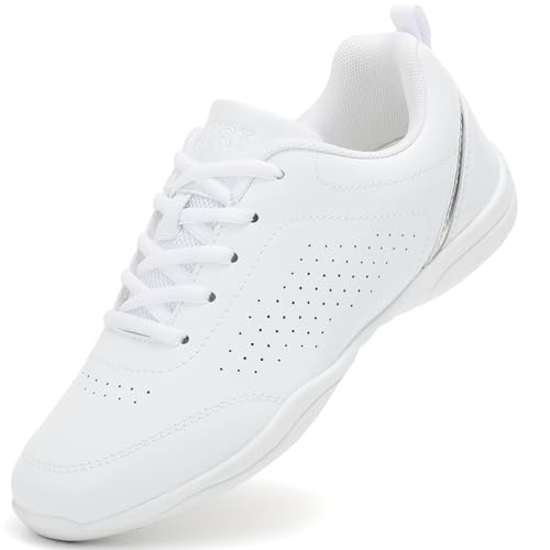 FLIOZY Cheerleader Schuhe Kinder Damen Weiß Cheer Mädchen Cheerleading Schuhe Jazz Tanz Turnschuhe Yoga Training Aerobic Schnürschuhe White 39 von FLIOZY