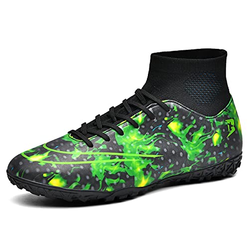 FLIOZY Fussballschuhe Herren High Top Fußballschuhe Outdoor Professionelle Athletics Trainingsschuhe Fußball Stiefel Grüne 37 von FLIOZY