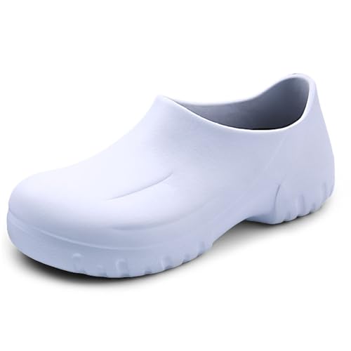 FLIOZY Garten Clogs Unisex Erwachsene Spezial Rutschfester wasserdichte Arbeitsschuhe Küchenschuhe Krankenschwester Schuhe Sicherheitsschuhe Weiß 45 von FLIOZY