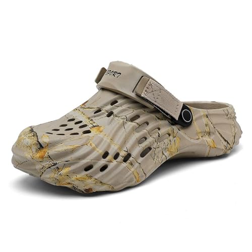 FLIOZY Herren Garten Hausschuhe Clogs für Dusche Strand - Verstellbare atmungsaktive Schlappen in Tarnmuster, Sommer Outdoor Freizeitschuhe von FLIOZY