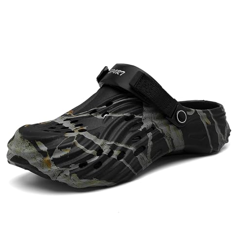 FLIOZY Herren Garten Hausschuhe Clogs für Dusche Strand - Verstellbare atmungsaktive Schlappen in Tarnmuster, Sommer Outdoor Freizeitschuhe von FLIOZY