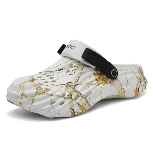 FLIOZY Herren Garten Hausschuhe Clogs für Dusche Strand - Verstellbare atmungsaktive Schlappen in Tarnmuster, Sommer Outdoor Freizeitschuhe von FLIOZY