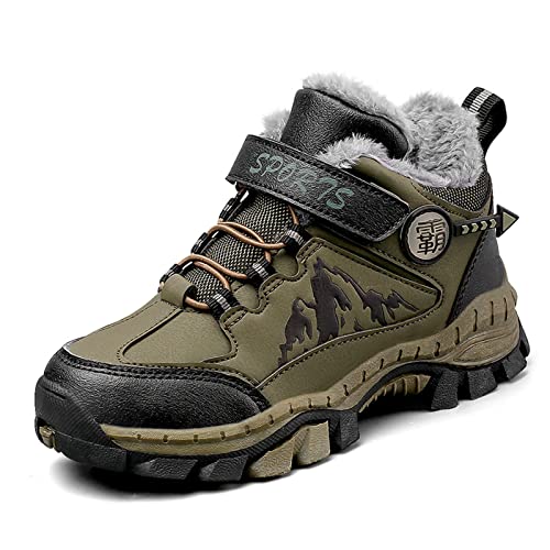 FLIOZY Trekking Wanderhalbschuh Mädchen Warm Gefütterte Schneestiefel Jungen rutschfest Bequem Winterschuhe Kinder Wanderstiefel Outdoor Trekkingschuhe Winterboots Armee Grün 38 FLIOZY Trekking Wanderhalbschuh Mädchen Warm Gefütterte Schneestiefel Jungen rutschfest Bequem Winterschuhe Kinder Wanderstiefel Outdoor Trekkingschuhe Winterboots Armee Grün 38 von FLIOZY
