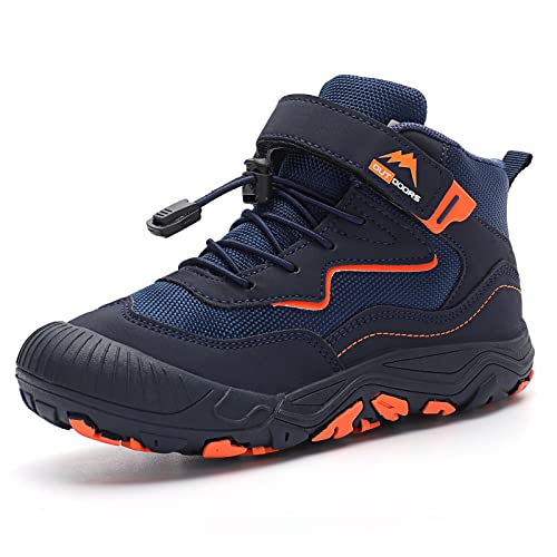 FLIOZY Wanderschuhe Kinder rutschfest Leicht Wanderstiefel Jungen Mädchen Atmungsaktive Trekking Wanderstiefel Sneaker Navy 34 von FLIOZY