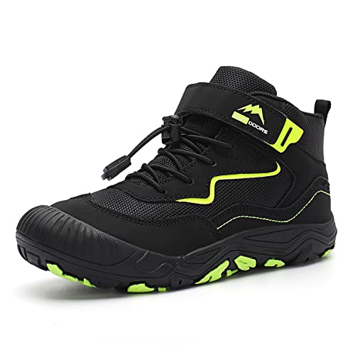 FLIOZY Wanderschuhe Kinder rutschfest Leicht Wanderstiefel Jungen Mädchen Atmungsaktive Trekking Wanderstiefel Sneaker Schwarz 28 von FLIOZY