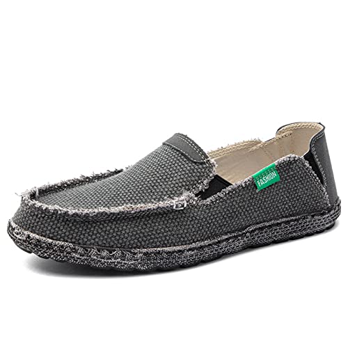 Herren Espadrilles Segelschuhe Faulenzer Flache Freizeitschuhe Atmungsaktive Fahrschuhe Bequeme Slipper Bootsschuhe Deckschuhe Grau 40 von FLIOZY