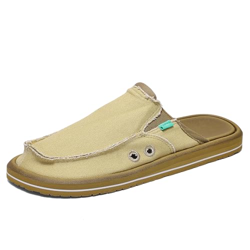 Herren Slipper aus Canvas – Bequeme Slip-On Schuhe mit offenem Rücken Atmungsaktiv und Leicht – Freizeit Hausschuhe für Garten Reisen Gehen und den Alltag Herren Slipper aus Canvas – Bequeme Slip-On Schuhe mit offenem Rücken Atmungsaktiv und Leicht – Freizeit Hausschuhe für Garten Reisen Gehen und den Alltag von FLIOZY