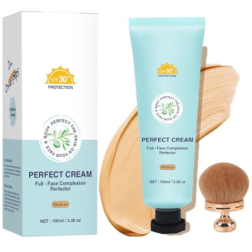 Body Coverage Perfector with SPF 30+, 12H Hydrating CC Cream, Full Coverage Foundation & Concealer Cream, Waterproof, Transfer-Resistant, Long-Lasting Skin Tint (Medium) von FLLUOUZH