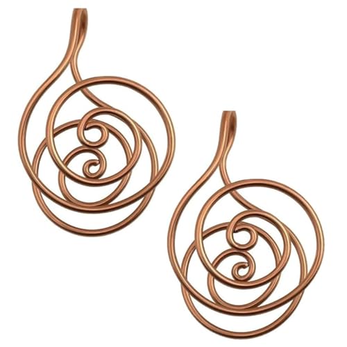 FLLUOUZH 2 PCS Copper Palm Ring Reiki Spiral Hand Rings for Meditation & Energy Healing, Adjustable Handmade Copper Chakra with Crystals for Manifestation, Chakra Balancing von FLLUOUZH