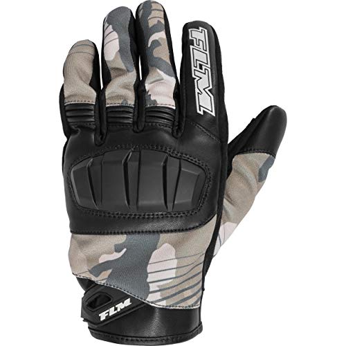 FLM Motorradhandschuhe kurz Motorrad Handschuh Sommer Textilhandschuh 2.0 schwarz/camouflage 7,5, Herren, Sportler, Leder/Textil von FLM