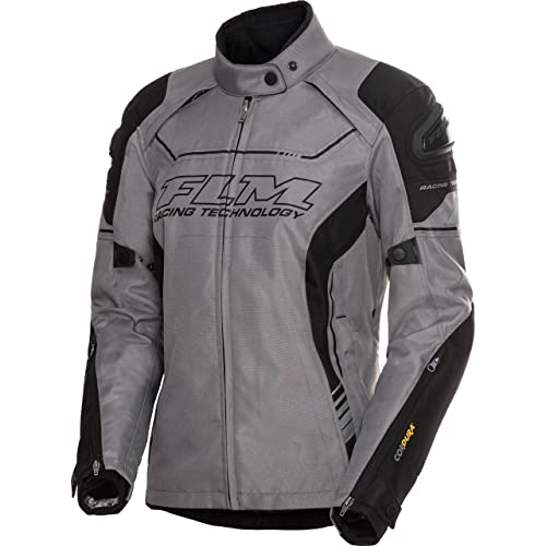 FLM Motorradjacke mit Protektoren Motorrad Jacke Octane Damen Textiljacke grau XL, Sportler, Ganzjährig von FLM