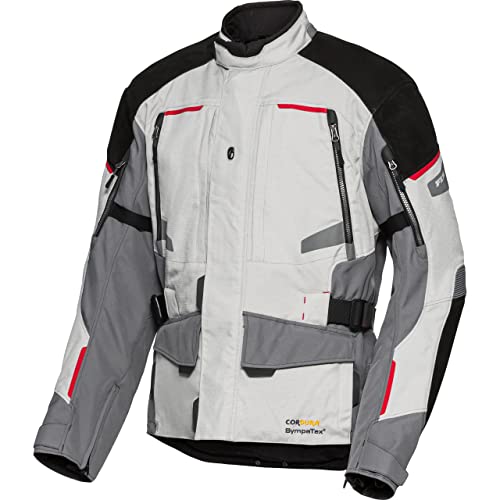 FLM Motorradjacke mit Protektoren Motorrad Jacke Touren Leder-/Textiljacke 4.0 grau/schwarz L, Herren, Tourer, Ganzjährig von FLM