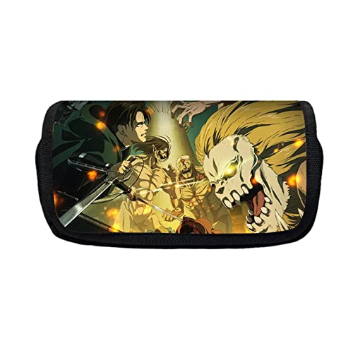 FLOATING Attack On Ti-tan Anime Federmäppchen mit 2 Fächer, Mäppchen Reißverschluss Tasche, Büro Stifthalter Organizer Schreibwarentasche mit Fächern für Mädchen Jungen-21 * 10 * 7.5cm||Multicolor 15 von FLOATING