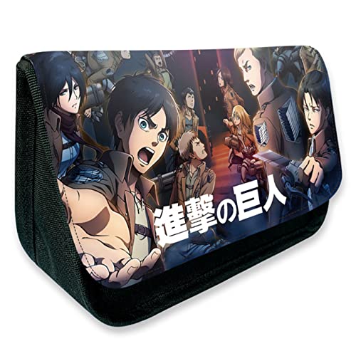 FLOATING Attack On Ti-tan Anime Pencil Case, Boys Double Layer Pen Case Bag, Pencil Storage Bag for Primary and Secondary School Students-21 * 14 * 7.5cm||Multicolor 9 von FLOATING