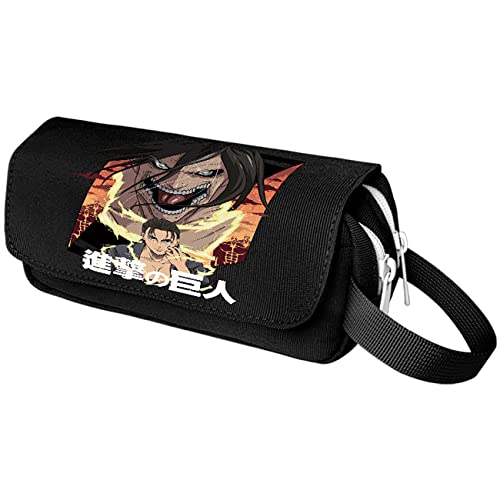 FLOATING Attack On Ti-tan Large Capacity Pencil Case, Cartoon Anime Double Zipper Pencil Case, Large Capacity Kids Pencil Cases-21 * 11 * 7cm||Multicolor 8 von FLOATING