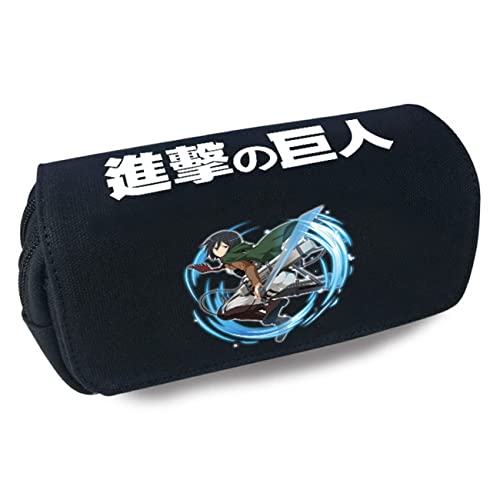 FLOATING Attack On Ti-tan Pen Case, Large Capacity Anime Pencil Case, Double Layers Pencil Case for Kids-20x10x7.5cm||Multicolor 1 von FLOATING