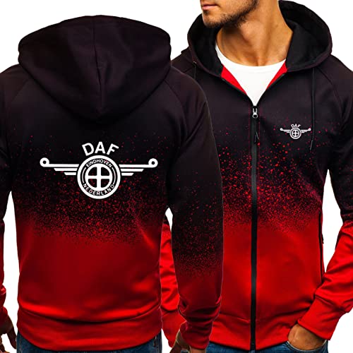 FLOATING Herren Kapuzenpullover Hoodie DAF Basis Streetwear Herren Kapuzenjacke für Teenager, Kapuzenjacke Herren-Red||L von FLOATING