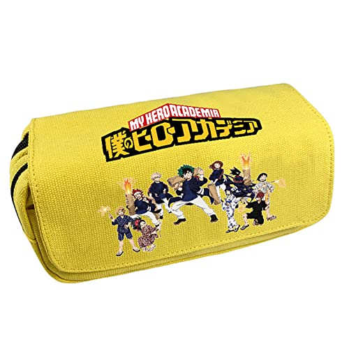 FLOATING My He-ro Academ-ia Pencil Case with Compartments, Cartoon Anime Double Zipper Pencil Case, Double Layers Pencil Case for Kids-20x10x7.5cm||Multicolor 10 von FLOATING