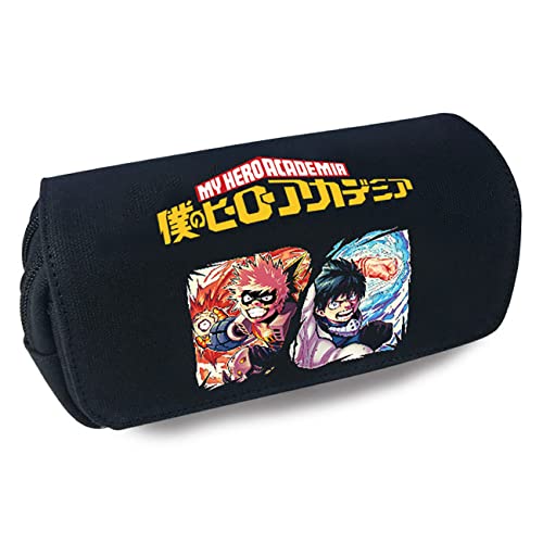 FLOATING My He-ro Academ-ia Pencil Case with Compartments, Cartoon Anime Double Zipper Pencil Case, Double Layers Pencil Case for Kids-20x10x7.5cm||Multicolor 15 von FLOATING