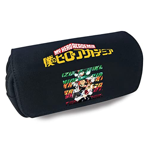 FLOATING My He-ro Academ-ia Pencil Case with Compartments, Cartoon Anime Double Zipper Pencil Case, Double Layers Pencil Case for Kids-20x10x7.5cm||Multicolor 16 von FLOATING