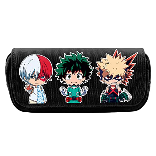 FLOATING My He-ro Academ-ia Pencil Case with Compartments, Cartoon Anime Double Zipper Pencil Case, Double Layers Pencil Case for Kids-20x10x7.5cm||Multicolor 18 von FLOATING