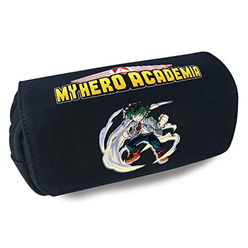 FLOATING My He-ro Academ-ia Pencil Case with Compartments, Cartoon Anime Double Zipper Pencil Case, Double Layers Pencil Case for Kids-20x10x7.5cm||Multicolor 2 von FLOATING