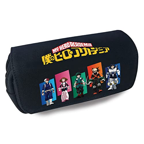 FLOATING My He-ro Academ-ia Pencil Case with Compartments, Cartoon Anime Double Zipper Pencil Case, Double Layers Pencil Case for Kids-20x10x7.5cm||Multicolor 9 von FLOATING