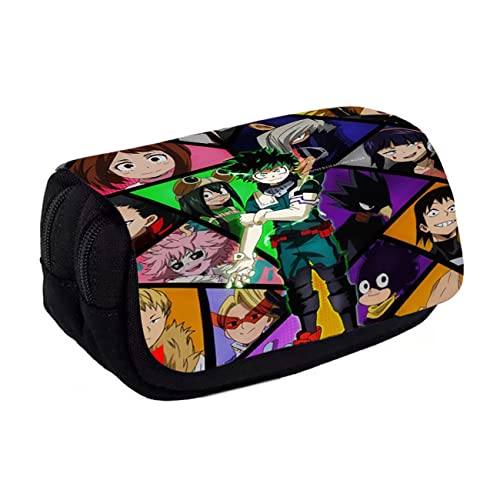 FLOATING My He-ro Academ-ia Pencil Pouch, Cartoon Anime Double Zipper Pencil Case, Pouch Holder Pencil Storage Bag for Primary and Secondary School Students-20 * 7.5 * 10cm||Multicolor 7 von FLOATING