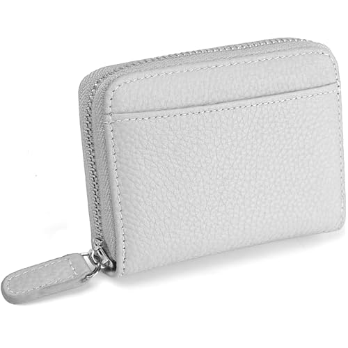 Geldbörse Damen mit RFID Schutz, Portemonnaie Damen Klein aus Echtem Leder, Geldbeutel mit Reißverschluss und Viele Fächer, Mini Portmonee Kleines Für Frauen Mädchen von FLOBBS