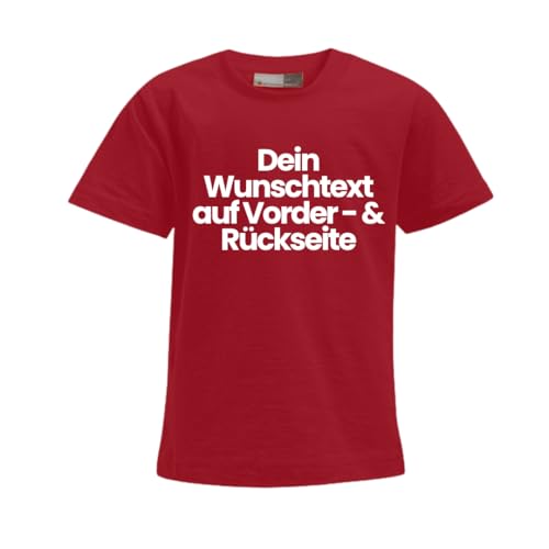 FLOCKex* personalisiertes Kinder T-Shirt | Wunschtext auf Front- und Rückseite | Individuelles Design für Geburtstag, Sport & mehr | DTF-Druck in Top-Qualität | Unisex | Rot, Größe 128 FLOCKex* personalisiertes Kinder T-Shirt | Wunschtext auf Front- und Rückseite | Individuelles Design für Geburtstag, Sport & mehr | DTF-Druck in Top-Qualität | Unisex | Rot, Größe 128 von FLOCKex