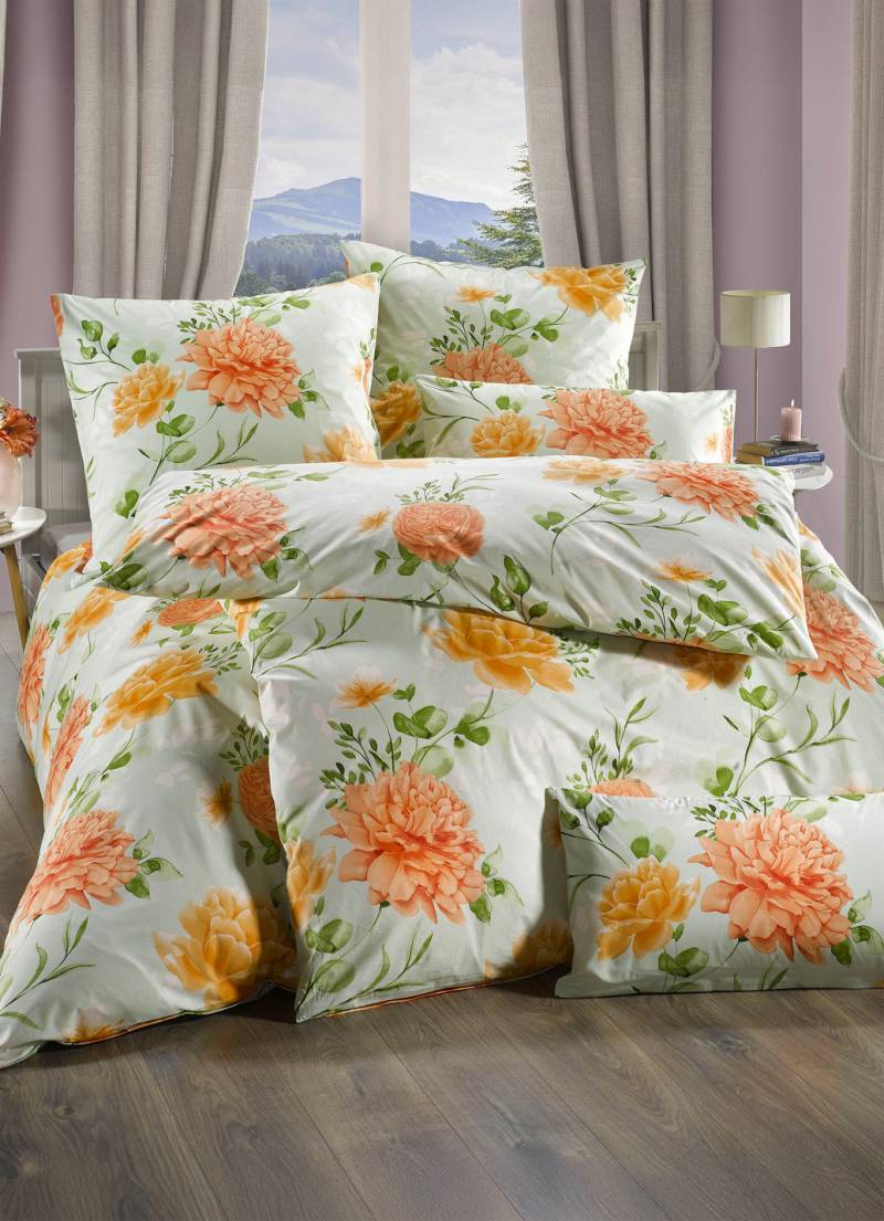 Fein-Renforce-Bettwäsche-Garnitur von Florella, Größe 112 (80x80 cm + 135x200 cm), Lind von FLORELLA