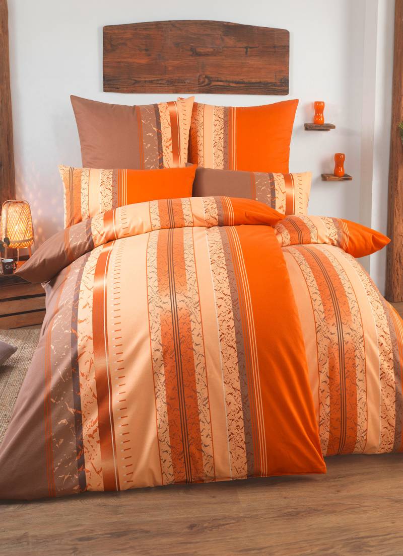 Florella Bettwäsche-Garnitur aus Flausch-Biber, Größe 115 (80/80 cm + 155/220 cm), Terra von FLORELLA