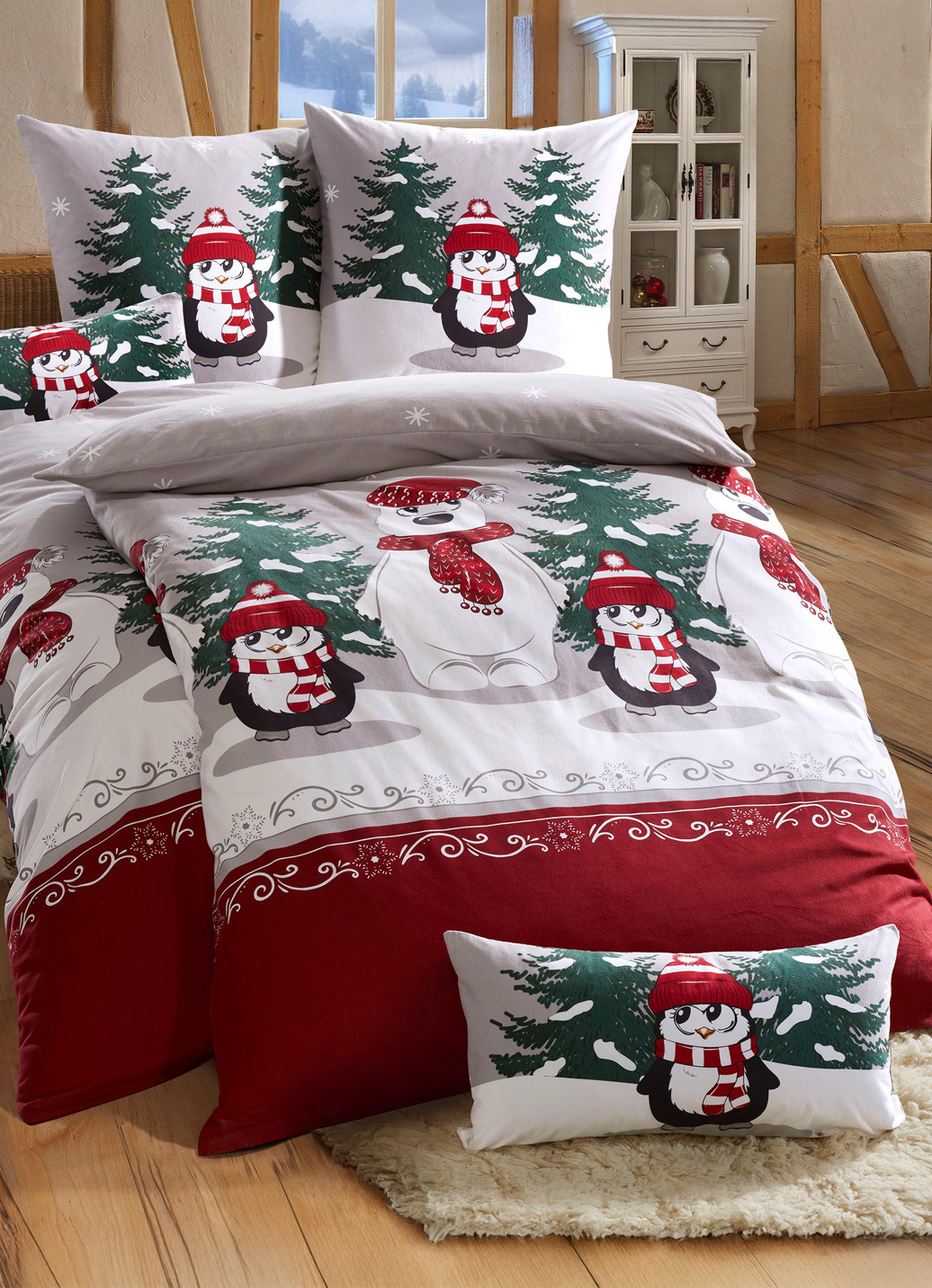 Soft-Biber Bettwäsche-Garnitur von Florella, Größe 115 (80x80 cm + 155x220 cm), Multicolor von FLORELLA