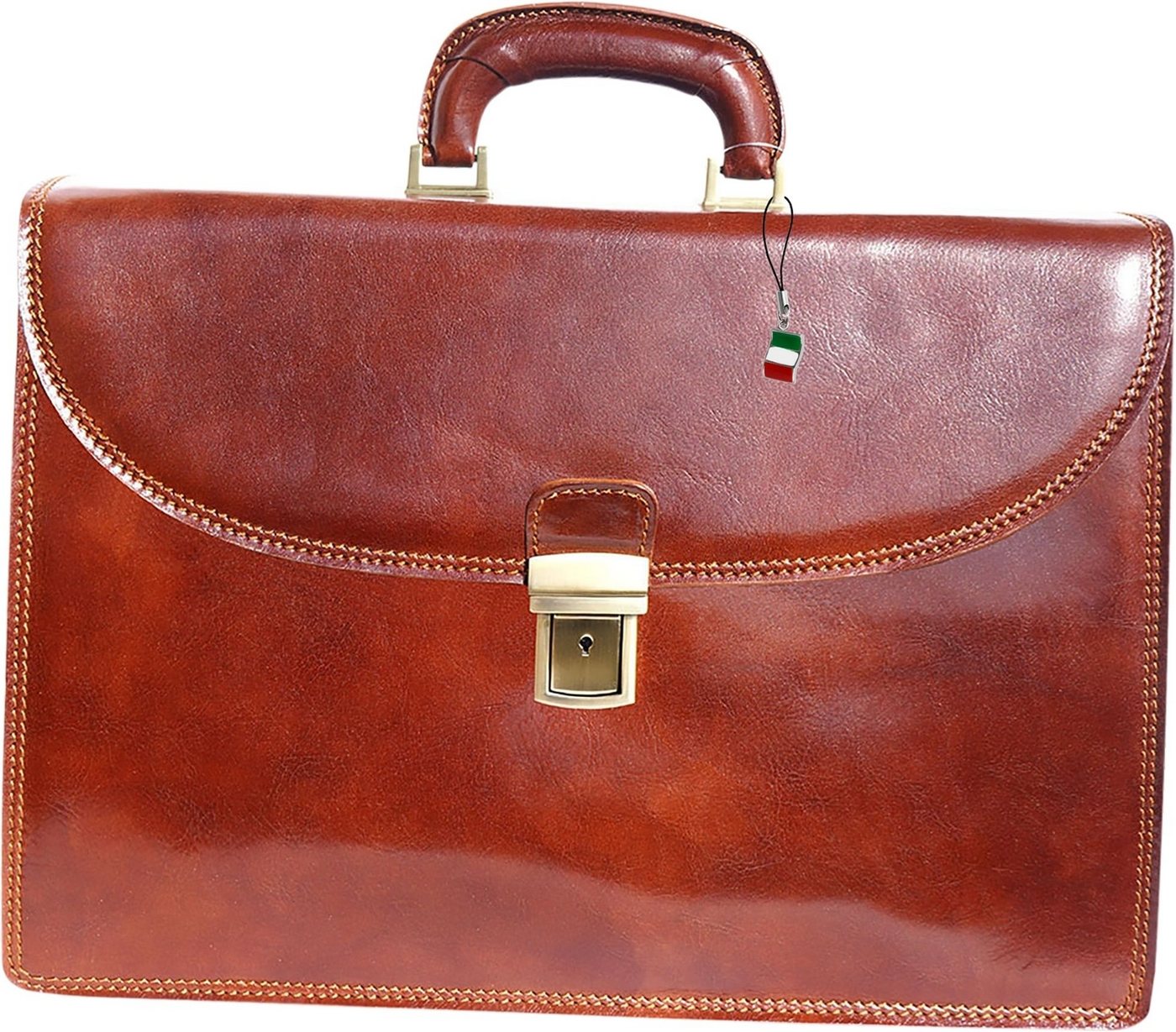 FLORENCE Aktentasche Florence Herren Echtleder Aktentasche (Umhängetasche, Umhängetasche), Herren, Damen Tasche Echtleder braun, Made-In Italy von FLORENCE