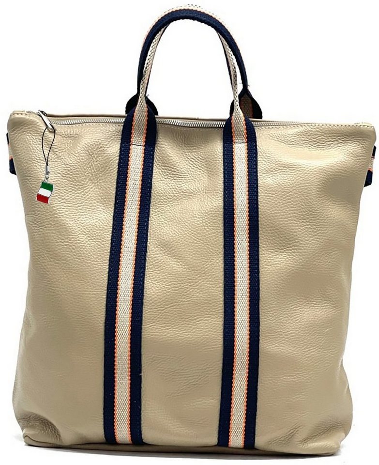 FLORENCE Handtasche Florence Damen Rucksack Daypack, Damen Tasche Echtleder taupe, blau, beige, Made-In Italy von FLORENCE