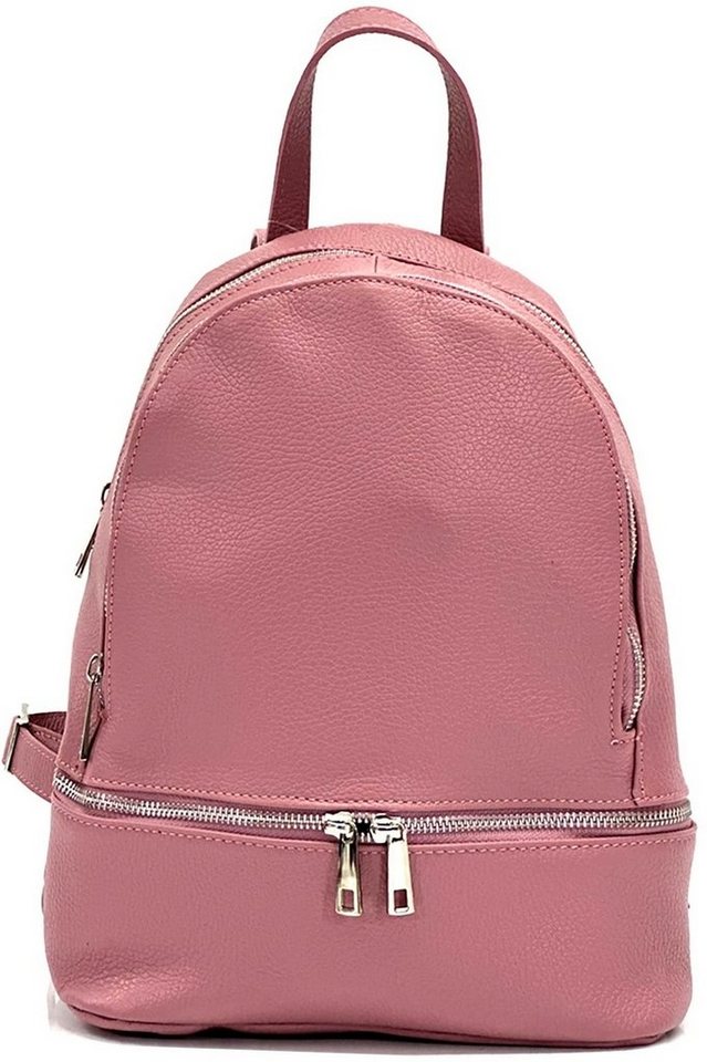 FLORENCE Cityrucksack Florence Damen Rucksack Echtleder (Cityrucksack, Cityrucksack), Damen Tasche Echtleder rosa, Made-In Italy von FLORENCE