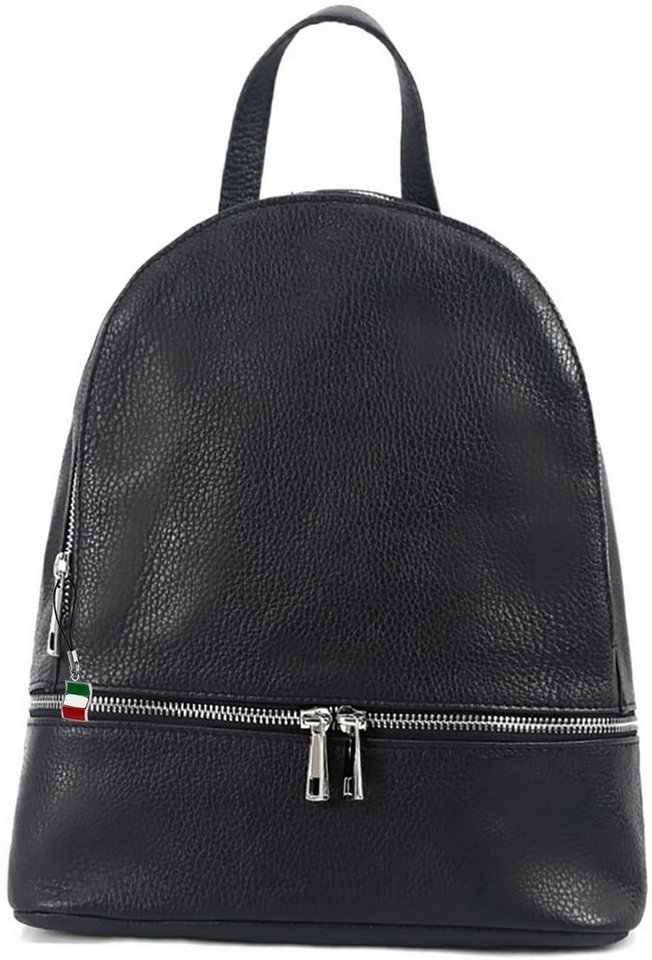 FLORENCE Cityrucksack Florence Damen Rucksack Echtleder (Cityrucksack, Cityrucksack), Damen Tasche Echtleder schwarz, Made-In Italy von FLORENCE