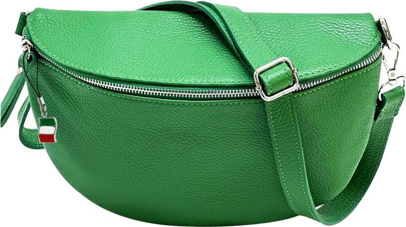 FLORENCE Gürteltasche Florence Echtleder Bauchtasche groß Damen (Gürteltasche), Damen Gürteltasche Leder, hellgrün ca. 29cm x ca. 19cm von FLORENCE
